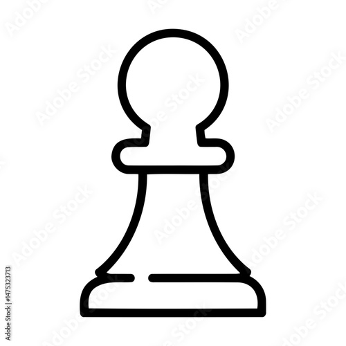 Chess pawn outline icon representing strategy in games  