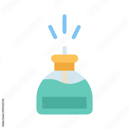 Flat Vector Graphic of Diffuser Bottle on Black Background
