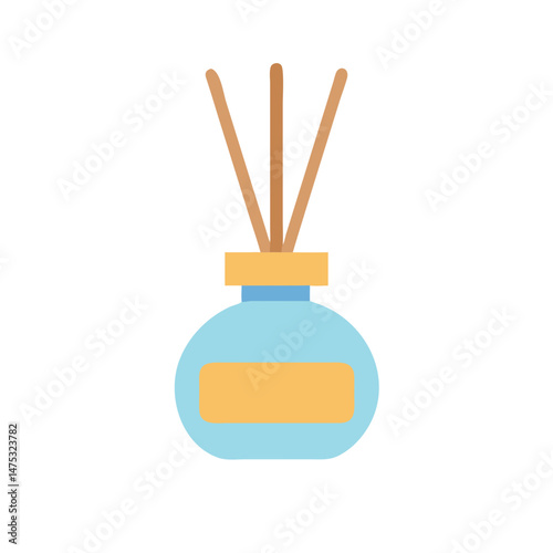 Minimalist illustration of aroma diffuser on a black background