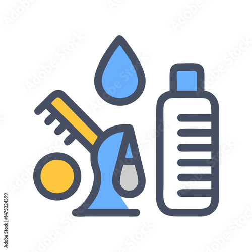 Cosmetic product set for skincare routine illustration on black