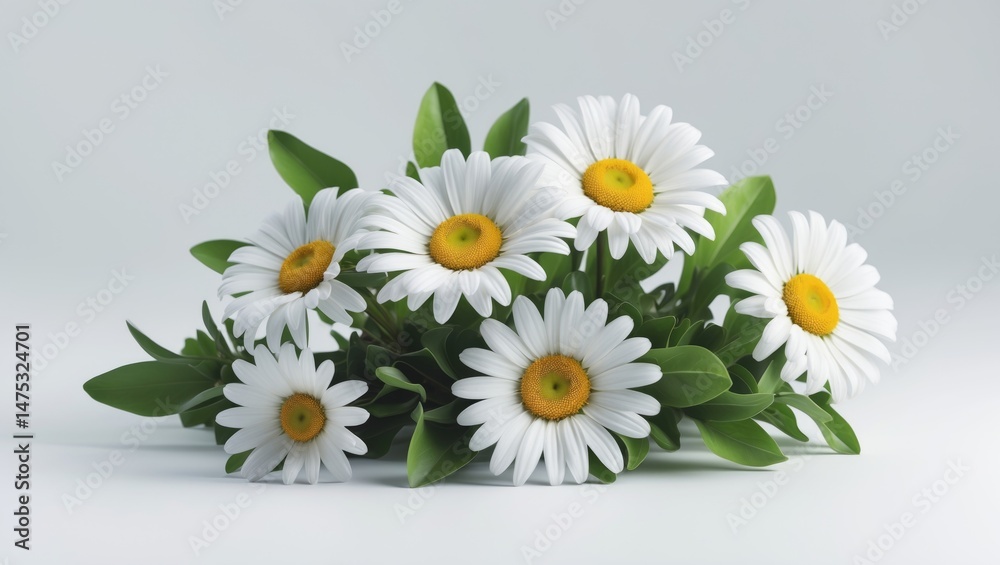 Obraz premium Daisy group depicted as a package design element against a white background