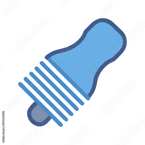 Blue hair styling comb on black background illustration graphic