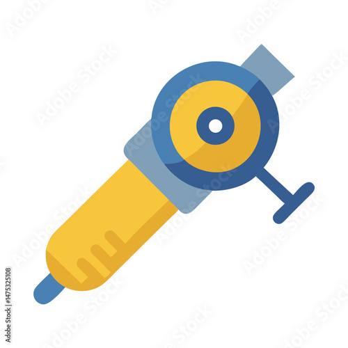 Flat vector illustration of a colorful machine tool