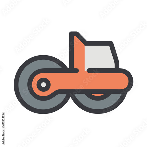 Road roller icon illustration on White Background