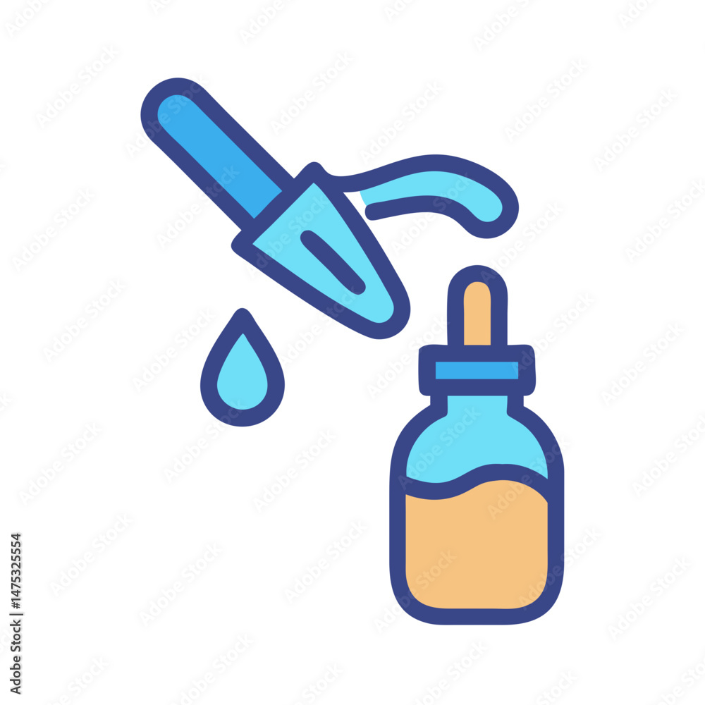 Fototapeta premium Dropper and bottle graphic icon for healthcare applications