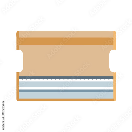 Flat design illustration of a mattress layers isolated on White