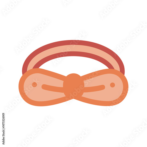 Hair tie with bow in minimalist style on black background