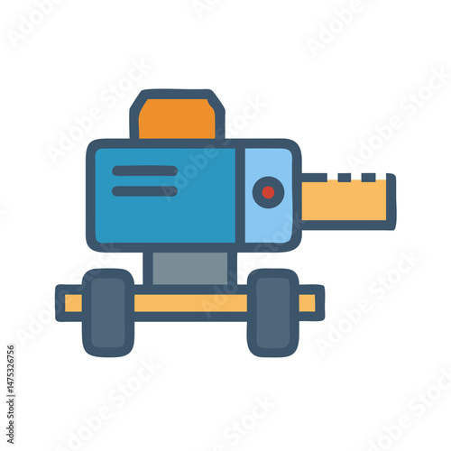 Industrial laser level equipment icon on White Background graphic