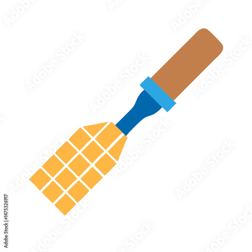Flat illustration of a wood chisel on White Background