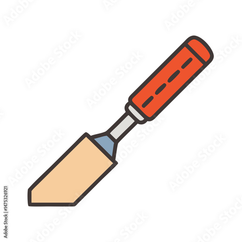 Isolated chisel illustration on a White Background for design