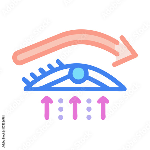 Stylized eye graphic representing upper eyelid lift procedure