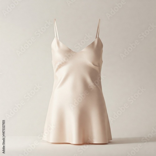 Silky Slip Dress in Nude - Lingerie & Sleepwear Mockup