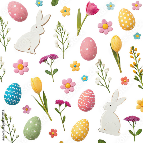 Easter scrapbook supplies png crafting kit png holiday stickers png scrapbooking decorations png themed embellishments png DIY Easter crafts png white background image