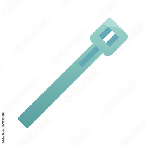 Illustration of a single light blue zip tie fastener