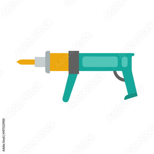 Flat illustration of a caulking gun on White Background