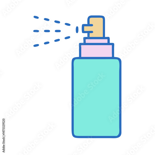 Flat vector illustration of spray bottle on black background