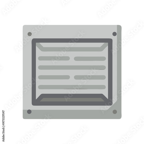 Gray wall vent illustration for ventilation and air flow