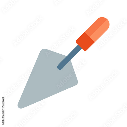 Cartoon style illustration of a pointing trowel on White