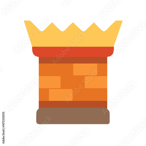 Flat design rook chess piece illustration on White Background
