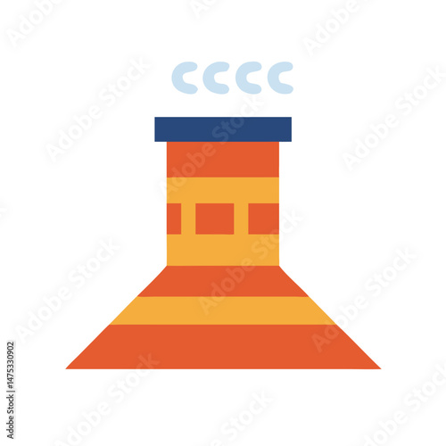 Stylized nuclear plant or power plant symbol illustration