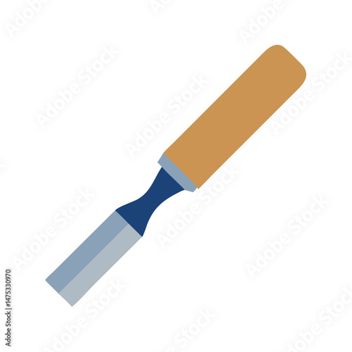 Flat vector illustration of a chisel on White Background