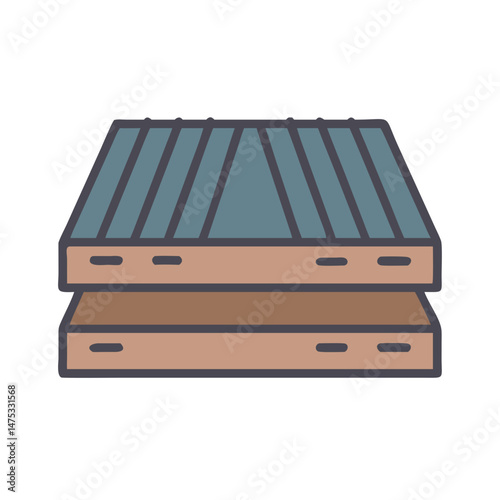 Two flat drawers with handles on a White Background