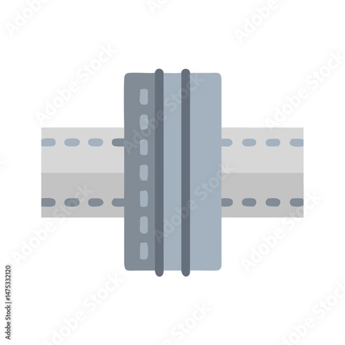 Stylized gray highway overpass vector illustration on White Background