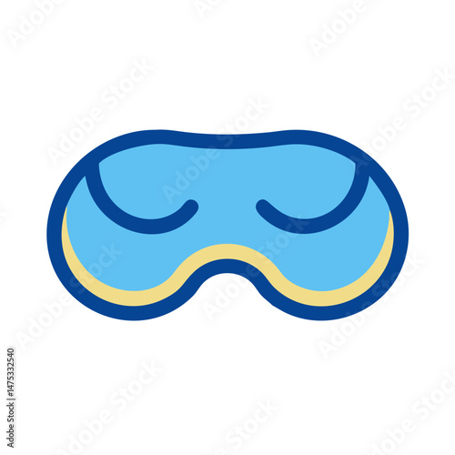 Simple blue sleep mask on black background illustration