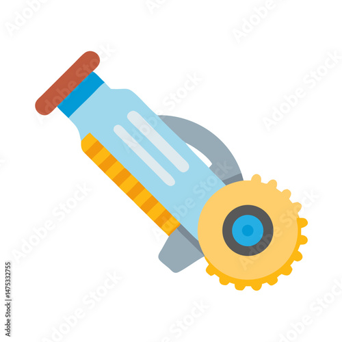 Vector Illustration of a Rotary Cutter for Fabric Crafting