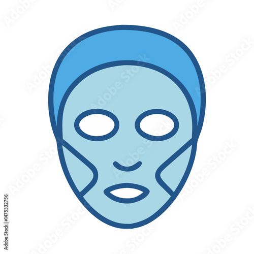 Illustration of a cosmetic face mask with headband