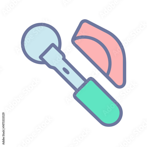 Contact lens applicator in light blue, pink, and teal