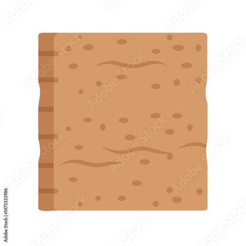 Cartoon brown sponge on White Background stock illustration