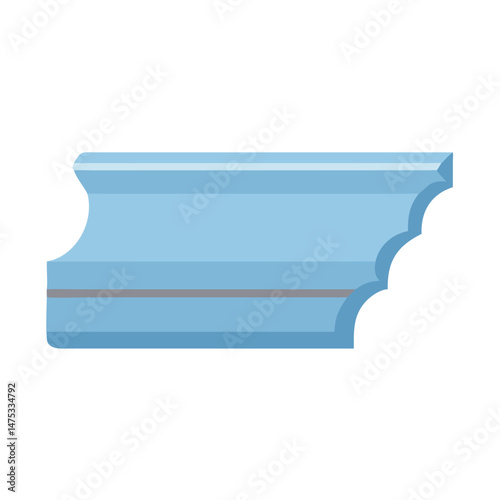 Light blue architectural molding detail against a White Background