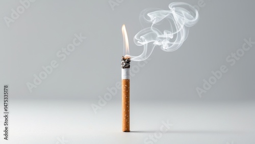 Cigarette being smoked with no background distractions