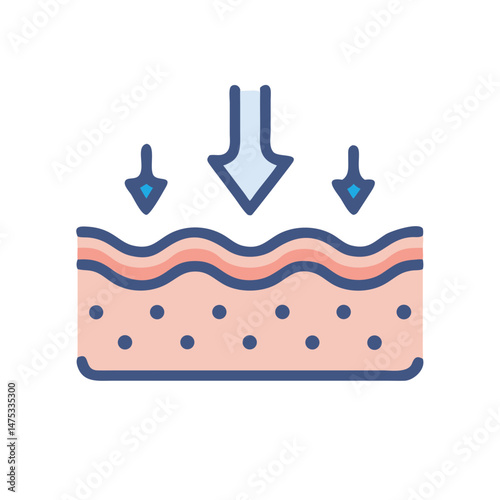Skin layer graphic with arrows pointing inward for absorption