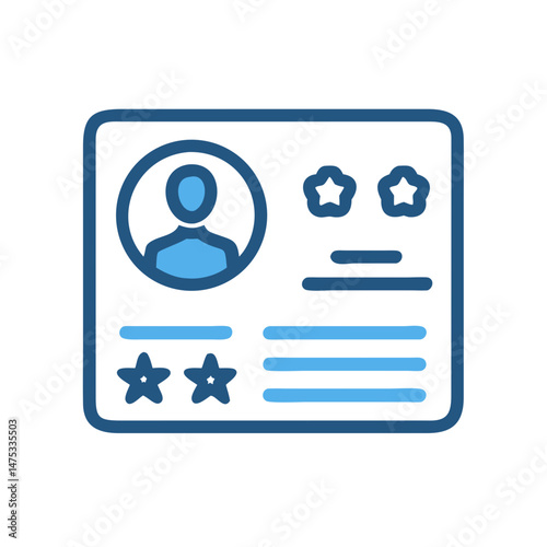 Profile card with ratings and user information concept design