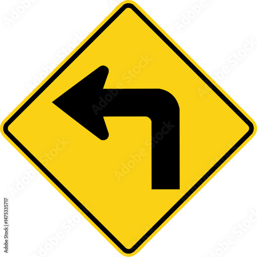 US Warning Sign, Turn W1-1
