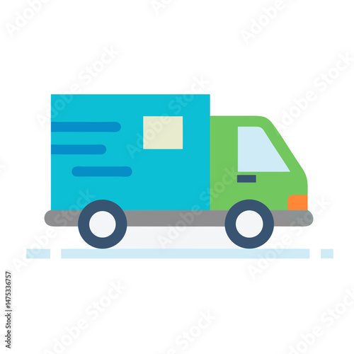 Delivery van icon flat design style on White Background