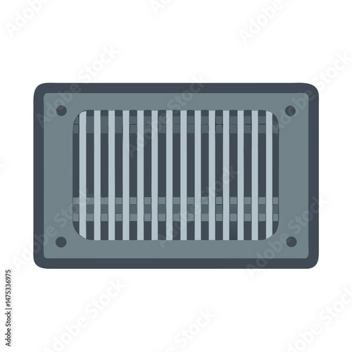 Gray ventilation grate illustration on White Background for design