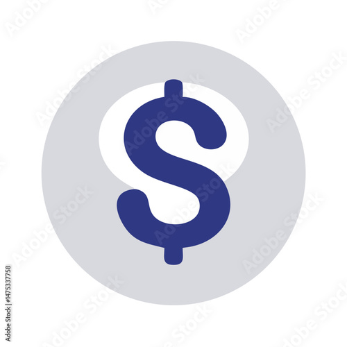 Isolated graphic dollar sign icon for business themes