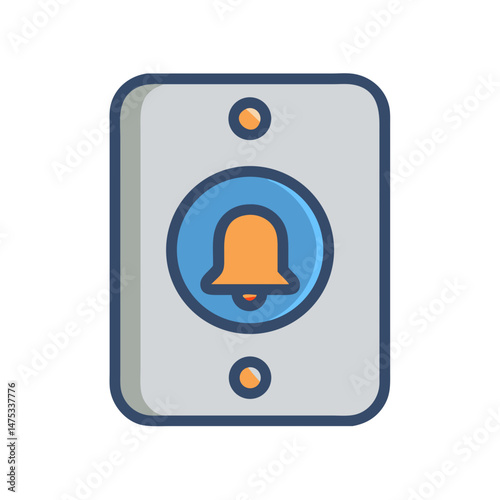 Vector illustration of a simple doorbell in flat style