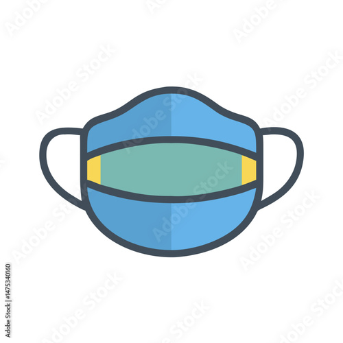 Medical face mask graphic on White Background icon style