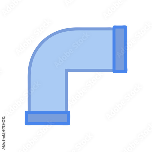 Light blue pipe fitting on a clean White Background