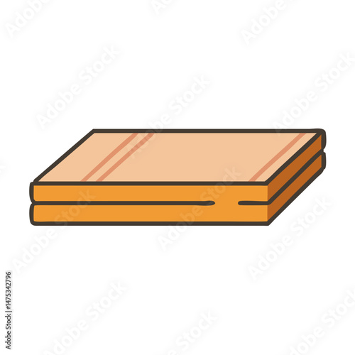 Simple flat illustration of a stack of waffles isolated