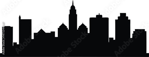 Boston City Skyline Silhouette Vector, Skyline Boston