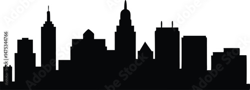 Boston City Skyline Silhouette Vector, Skyline Boston