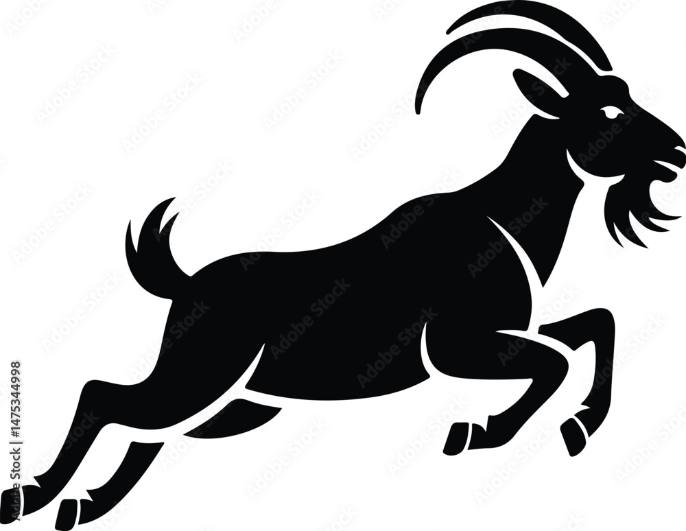 Obraz premium Goat Silhouette Set | Farm Animal Vector Graphics Goat Silhouettes Collection | Livestock, Nature, and Agriculture Icons