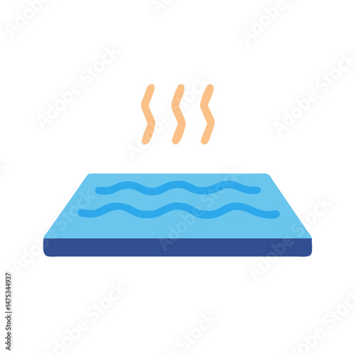 Stylized hot tub or spa with steam on White