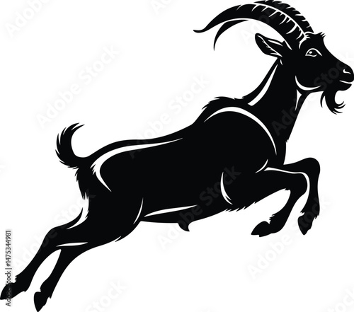 Goat Silhouette Set | Farm Animal Vector Graphics Goat Silhouettes Collection | Livestock, Nature, and Agriculture Icons