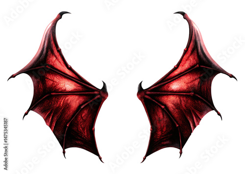 Demon wings  isolated on white background PNG